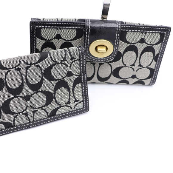 Coach Handbags - Coach Signature Turnlock Checkbook Wallet